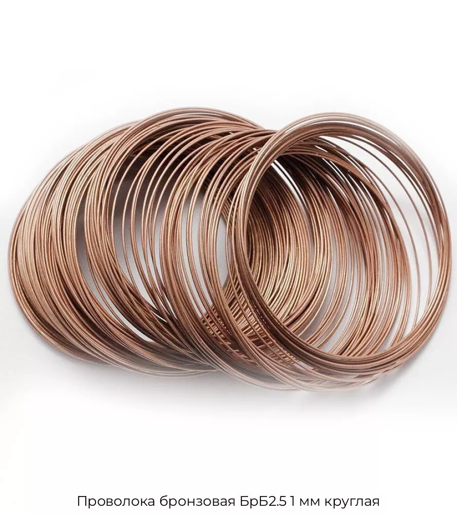Проволока бронзовая БрБ2.5 1 мм круглая