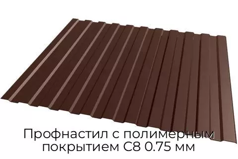 Профнастил с полимерным покрытием С8 0.75 мм